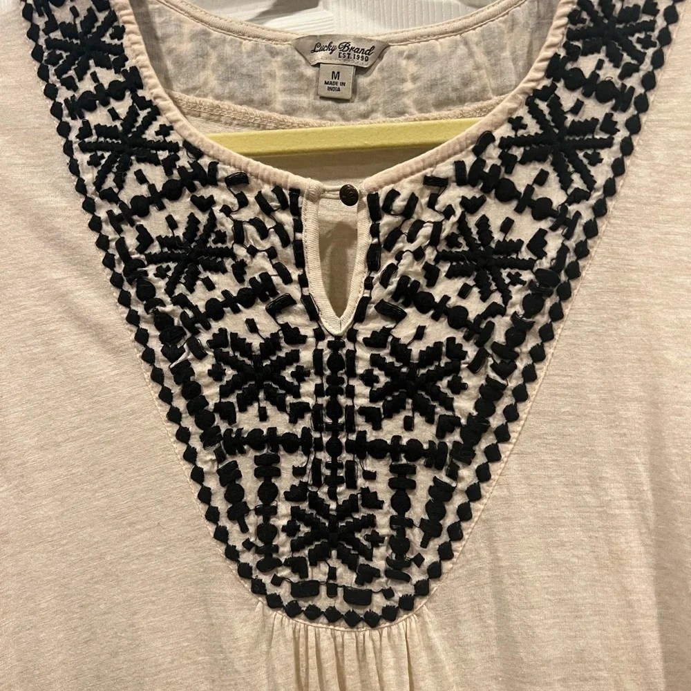 Lucky brand embroidered knit top